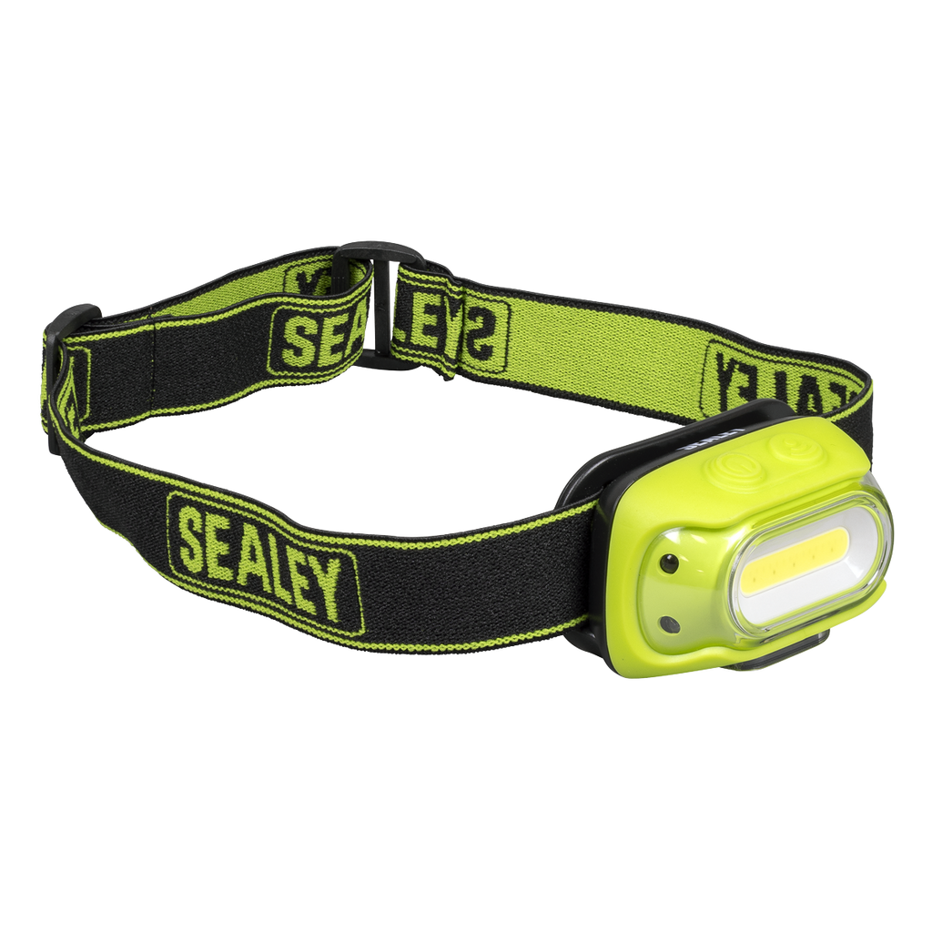 Sealey Rechargeable Head Torch with Auto-Sensor 8W COB LED - Green HT08RG - BostonPlates Autocare Centre