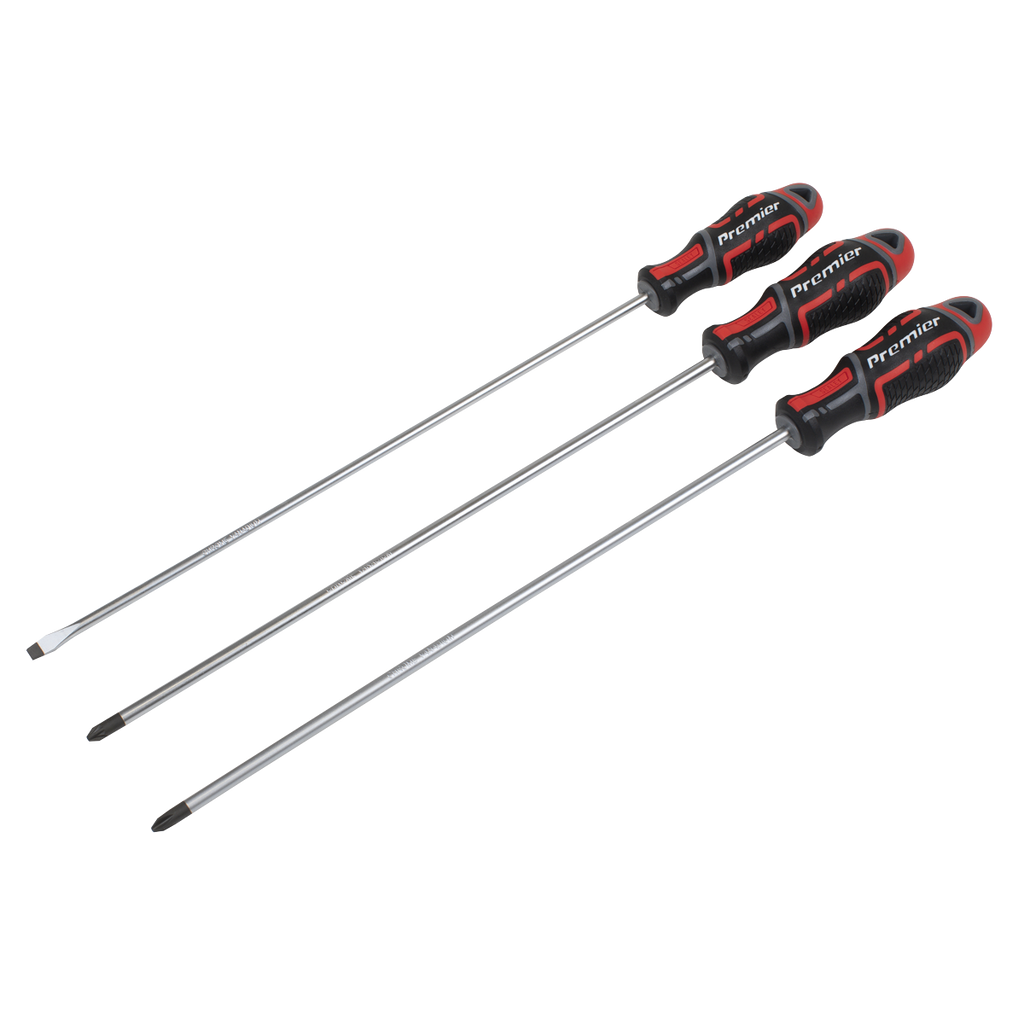 Sealey Premier GripMAX® Extra-Long Screwdriver Set 3pc AK4372 - BostonPlates Autocare Centre