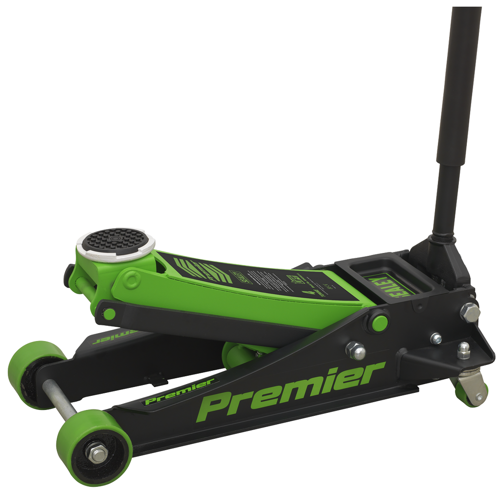 Premier Low Profile Trolley Jack with Rocket Lift 4 Tonne - Green 4040AG - BostonPlates Autocare Centre