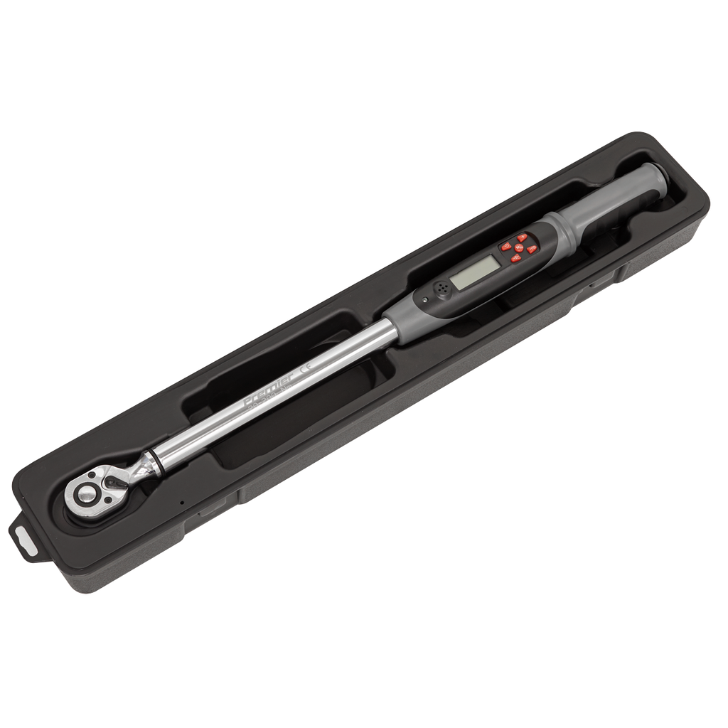 Sealey Premier Digital Torque Wrench with Angle Function 1/2"Sq Drive 20-200Nm STW306 - BostonPlates Autocare Centre