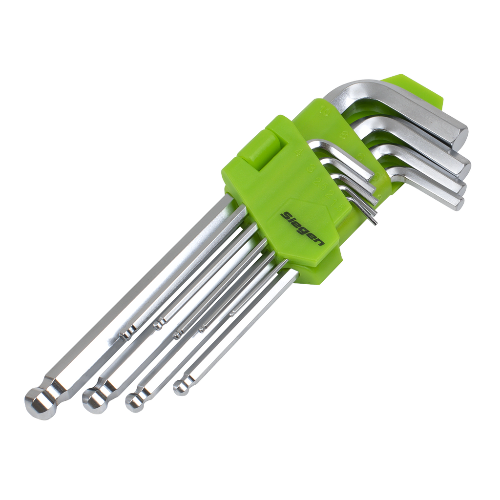 Siegen Long Ball-End Hex Key Set 9pc S01260 - BostonPlates Autocare Centre