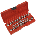 Sealey Oil Drain Plug Key Set 3/8"Sq Drive 21pc AK6586 - BostonPlates Autocare Centre