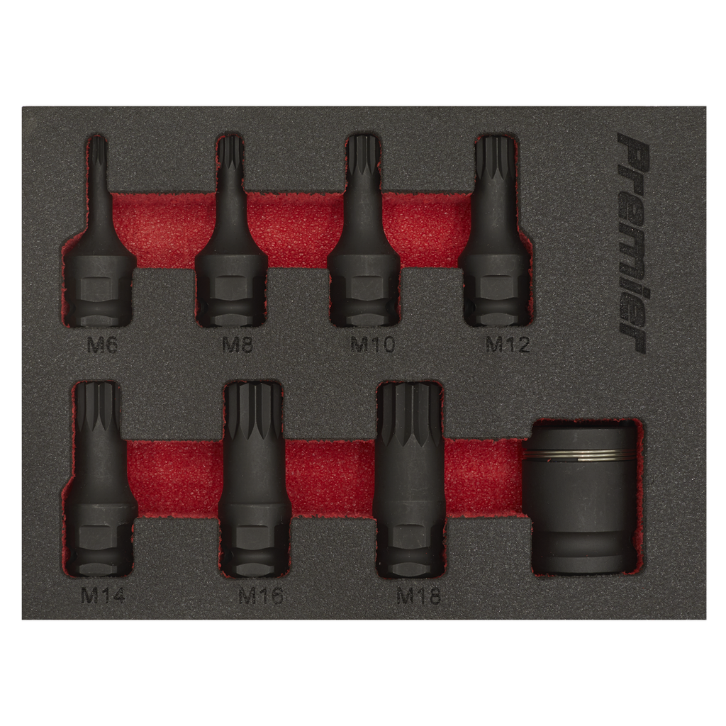 Premier Spline Impact Socket Bit Set 3/8"Sq Drive 8pc AK5622 - BostonPlates Autocare Centre